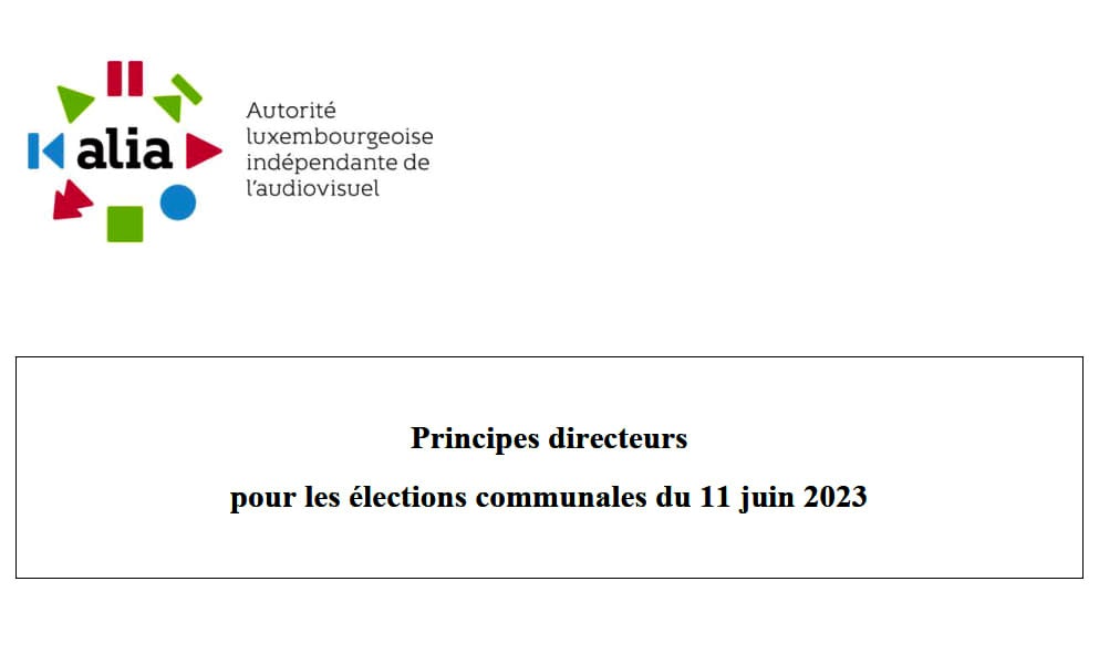 Principes directeurs pour les élections communales du 11 juin 2023